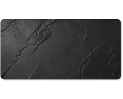 Muismat XXL 120x60 cm - Bureau onderlegger - Bureau mat Zwart - Steen - Beton print - Bureaumat - Gaming mousepad xl - Bureaulegger groot - Computer deskmat