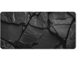 Muismat XXL 120x60 cm - Bureau onderlegger - Bureau mat Zwart - Stenen - Rots - Bureaumat - Gaming mousepad xl - Bureaulegger groot - Computer deskmat