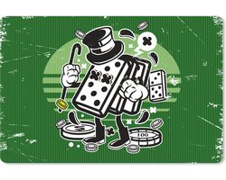 Muismat XXL 120x80 cm - Bureau onderlegger - Bureau mat Domino stenen - Hoed - Retro - Bureaumat - Gaming mousepad xl - Bureaulegger groot - Computer deskmat