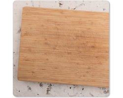Muismat XXL 50x50 cm - Bureau onderlegger - Bureau mat Een houten snijplank op een decoratieve ondergrond - Bureaumat - Gaming mousepad xl - Bureaulegger groot - Computer deskmat