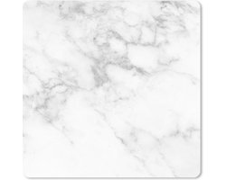 Muismat XXL 60x60 cm - Bureau onderlegger - Bureau mat Marmer - Wit - Grijs - Luxe - Marmer printlook - Steen - Bureaumat - Gaming mousepad xl - Bureaulegger groot - Computer deskmat