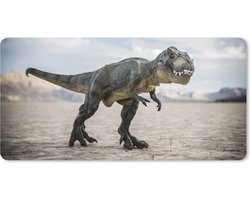 Muismat XXL 80x40 cm - Bureau onderlegger - Bureau mat Dinosaurus - Stenen - Zand - Bureaumat - Gaming mousepad xl - Bureaulegger groot - Computer deskmat