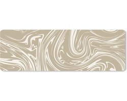 Muismat XXL 90x30 cm - Bureau onderlegger - Bureau mat Marmer - Beige - Crème - Bureaumat - Gaming mousepad xl - Bureaulegger groot - Computer deskmat