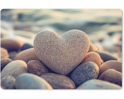 Muismat XXL 90x60 cm - Bureau onderlegger - Bureau mat Hart - Stenen - Natuur - Keien - Zen - Kiezelstenen - Bureaumat - Gaming mousepad xl - Bureaulegger groot - Computer deskmat