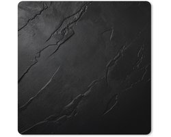 Muismat XXL - Bureau onderlegger - Bureau mat - Zwart - Steen - Beton print - 60x60 cm - XXL muismat