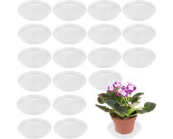 MUKLEI 20 stuks 25 cm heldere plantenschotels, plastic plantenlekbakken, plantenschotels bloempot druppelbakken voor binnenplanten