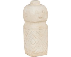 Mulder | decoratie | beige | cement | 6,5x6,5x15 cm | vaas | woonaccessoires | design vaas | decoratieve accessoires | Wood Selections