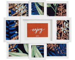 Multi fotolijst kunststof wit met 9 lijstjes geschikt voor diverse foto maten