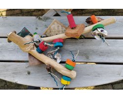 MULTI PERCH WITH TOY - M - Java zitstok voor middel grote papegaaien
