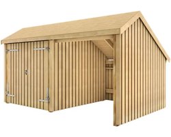 Multi tuinhuis dubbele deur / open 10,5 m2 onbehandeld 248 x 432 x 250 cm - Type A