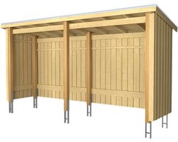 Multi tuinhuis open 4,7 m2 onbehandeld compleet 432 x 109 x 218 cm - Type C