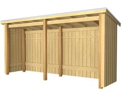 Multi tuinhuis open 4,7 m2 onbehandeld incl. dakleer/alu strips 432 x 109 x 218 cm - Type B