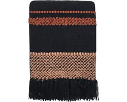 Multicolor black throw