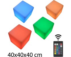 Multicolor LED Kubus 40 x 40 cm met afstandsbediening