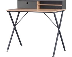 Multifunctioneel computerbureau - bureau - werkstation - voldoende opbergruimte - duurzame constructie - comfortabel ontwerp - 90 cm x 50 cm x 88,5 cm