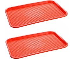Multifunctioneel dienblad met 2 lades - meerdere kleuren - antislip - 35 x 27 cm - voedselveilig - PP-materiaal - Oranje