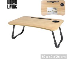 Multifunctioneel dienblad met bekerhouder en tabletsteun 60x40xH26 cm