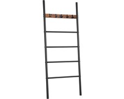 Multifunctioneel Handdoeken- en Kledingrek in Industriële Stijl met Verwijderbare Haken