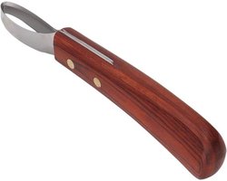 - Multifunctioneel Hoefmes - Paard Vee - Houten Handvat - Loop Hoefsmid - RVS Ovale Hoef Cutter Rubber - Geschikt voor Alle Soorten Hoefwerk - Zwart Model