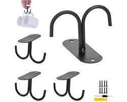 Multifunctionele 4-kops houder met haken voor koffiekoppen, glazen en keukengerei