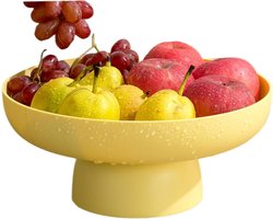Multifunctionele Afvoer Fruit Snack Cake Opbergrek - Woonkamer Eettafel Fruitstandaard (geel) Fruitschaal