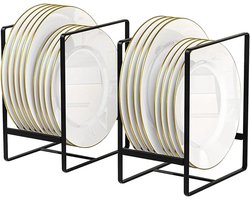 Multifunctionele Bordenhouders - Organizer voor Keuken en Kast - Zwart (Set van 2)