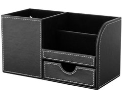 Multifunctionele bureau organizer - 4 vakken (zwart)