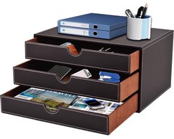 Multifunctionele Bureau Organizer met 3 Laden voor Kantoorbenodigdheden, A4 Papier, Documenten en Meer - Ideaal voor Thuisdecoratie en Opberging van Sieraden en Make-up