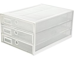 Multifunctionele Bureau Organizer met 3 Lades - A4 Papier Sorter voor Documenten, Tijdschriften en Notitieboekjes (Wit)