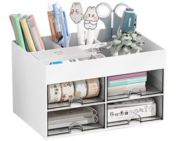 Multifunctionele Bureau-organizer met 4 Laden - Ruimtebesparende Opbergdoos voor Schrijfwaren