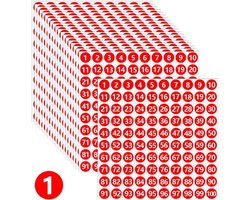 Multifunctionele bureaustickers, 20 vellen genummerde zelfklevende labels van 1 tot 100, ideaal voor kantoor, opbergkasten en het organiseren van huishoudelijke spullen.