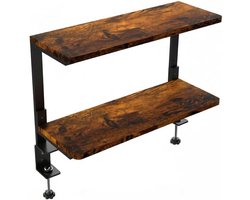 Multifunctionele Clamp Rack voor Bureau met 2 Niveaus, 56 cm Lange Organiser voor Kantoor en Gaming Accessoires, Ruimtebesparende Desk Rack voor Efficiënte Opberging