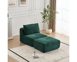 Multifunctionele Corduroy Slaapbank – Opvouwbaar – 2-in-1 Design – Geschikt voor 1 Persoon – Licht en Verplaatsbaar – Te Gebruiken als Logeerbed, Bank en Ligstoel – Woonkamer/Slaapkamer – Groen