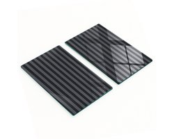 Multifunctionele decoratieve glazen keukenplanken met grijze strepen, 2x30x52 cm
