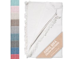 Multifunctionele Dekens en Spreien voor Bank, Bed en Stoel - Katoenen en Ademend Design - Ecru 230 x 260 cm