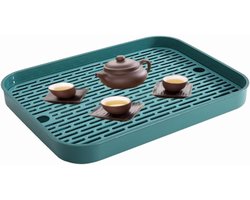 Multifunctionele Drainer Tray met 2 Lagen - Afvoerbak voor Borden, Bekers en Fruit, Ideaal voor Keuken en Eetkamer (Groen)