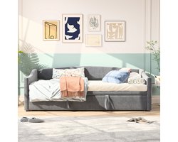 Multifunctionele Fluwelen Bedbank met Uitschuifbed – Comfortabele 3-in-1 Slaapoplossing