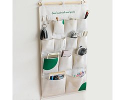 Multifunctionele Hangende Opbergtas – 12 Vakken – Katoenen Wandorganizer (45 × 74 cm)