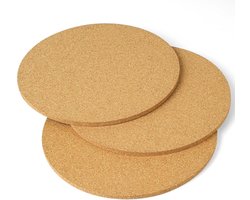 Multifunctionele Hittebestendige Onderzetters, 3 Stuks Kurk, 18 cm Rond, Herbruikbare Keukenmatten voor Pannen en Potten, 5 mm Dikte