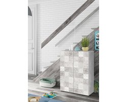 Multifunctionele kast - Schoenenkast opberger - Schoenen opbergen - Duurzaam houtmateriaal - 70 x 103 x 36 cm - Grijs