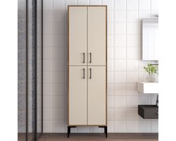 Multifunctionele kast Woody Fashion | 60 x 35 x 200 cm | Walnut Cream