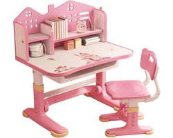 Multifunctionele Kindertafel met Verstelbare Stoel en Opberglade voor Jongens en Meisjes