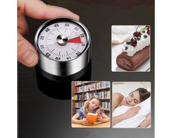 Multifunctionele Kookwekker & Kindertimer - Stijlvol RVS Ontwerp, Magnetisch, Tot 59 Min Instelbaar - Ontwikkel Tijdsbesef bij Kinderen-wit