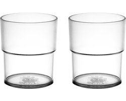 Multifunctionele Kunststof Glazen – 18cl – Transparant – 2 Stuks