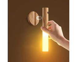 Multifunctionele LED wandlamp met Bewegingssensor en Magnetische Bevestiging-Draadloos en USB-oplaadbaar-Perfect voor Elke Kamer-licht bruin