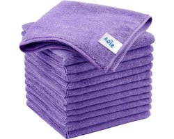Multifunctionele microvezelhanddoeken - streepvrije reinigingsdoeken - 12 stuks paars - 32 x 32 cm (12.6 x 12.6 inch)