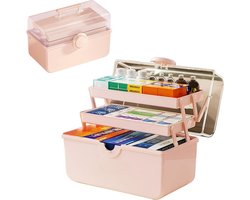 Multifunctionele opbergdoos - 35 cm groot - medicijndoos - draagbaar - sorteerdozen - haaraccessoires - cosmetica - medicijnorganizer - knutselorganizer