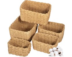 Multifunctionele opbergmanden - set van 5 - handgemaakt - gerecycled papier