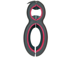 Multifunctionele Opener - 6-in-1 Keuken Hulp - Ouderen Opener - Fles Opener - Bier Opener - Pot Opener - Zak Opener - Veiligheidszegels Verwijderen - Doppen Losdraaien - Allesopener - Zwart/Rood