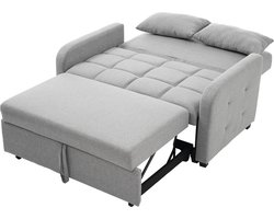 Multifunctionele opklapbare slaapbank - bank met verstelbare rugleuning - voor kleine ruimtes - 180x127 cm - antiek grijs